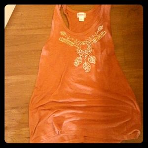 Orange beaded dream catcher tank